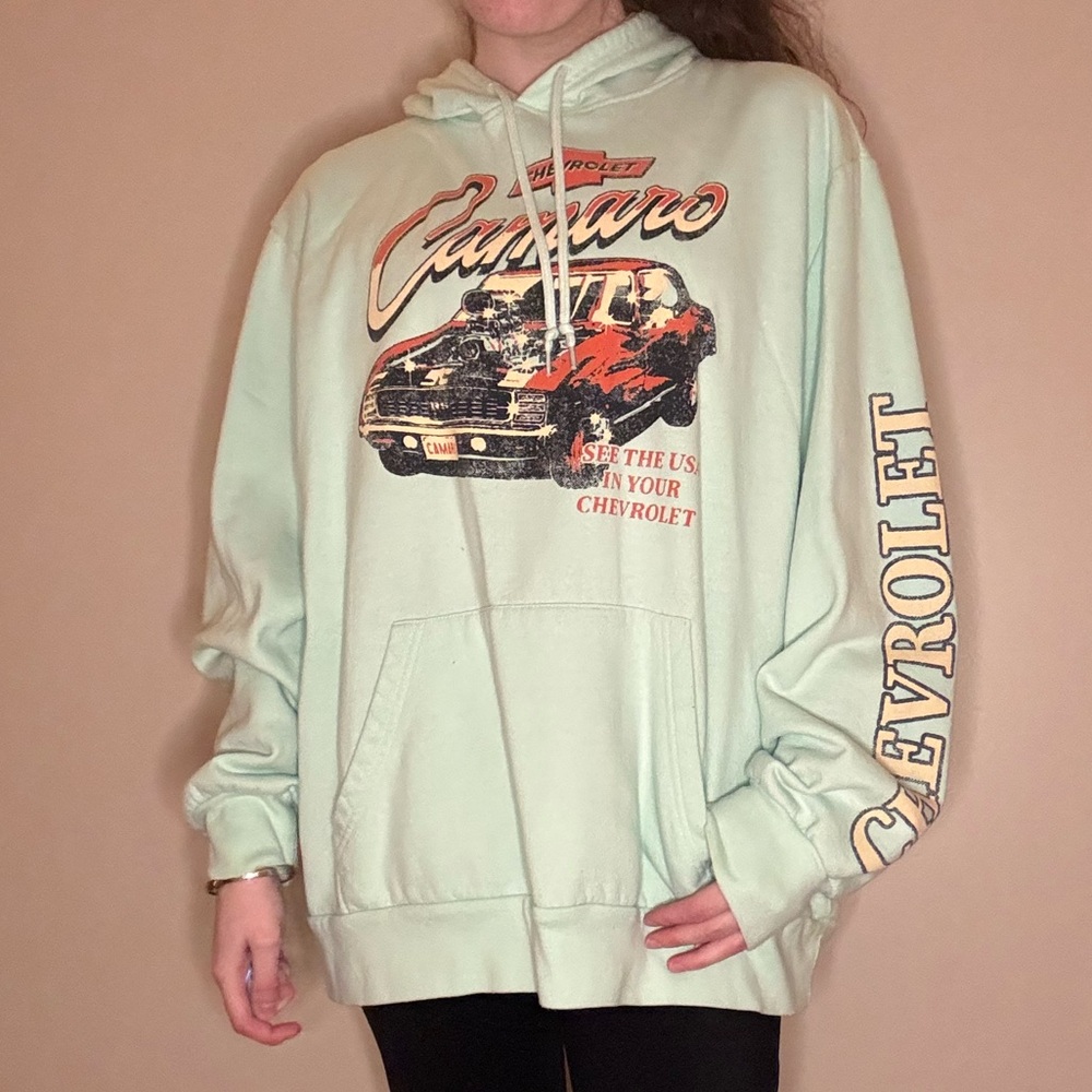 Chevrolet Camaro Mint Green Graphic Hoodie